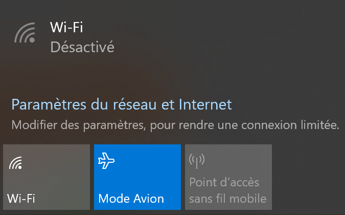 Wifi désactivé